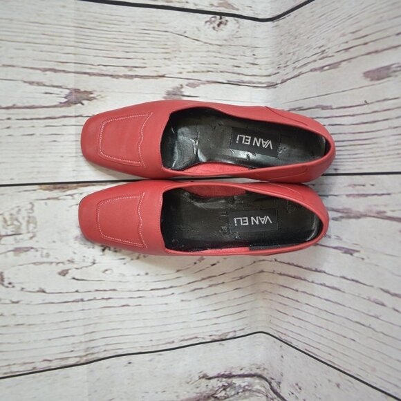 Vaneli Red Leater Stylish Lafers - Picture 4 of 6